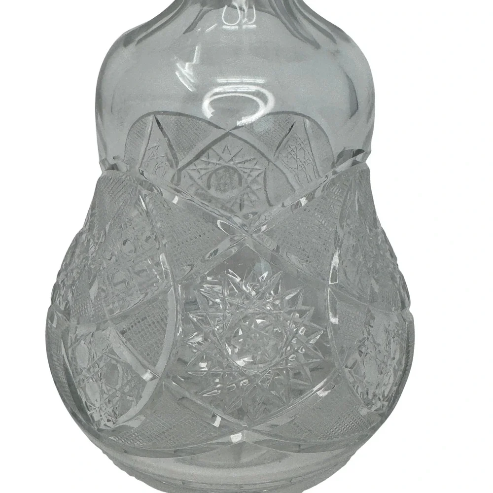 Vintage Cut Glass Crystal Decanter w Stopper‎ 10
